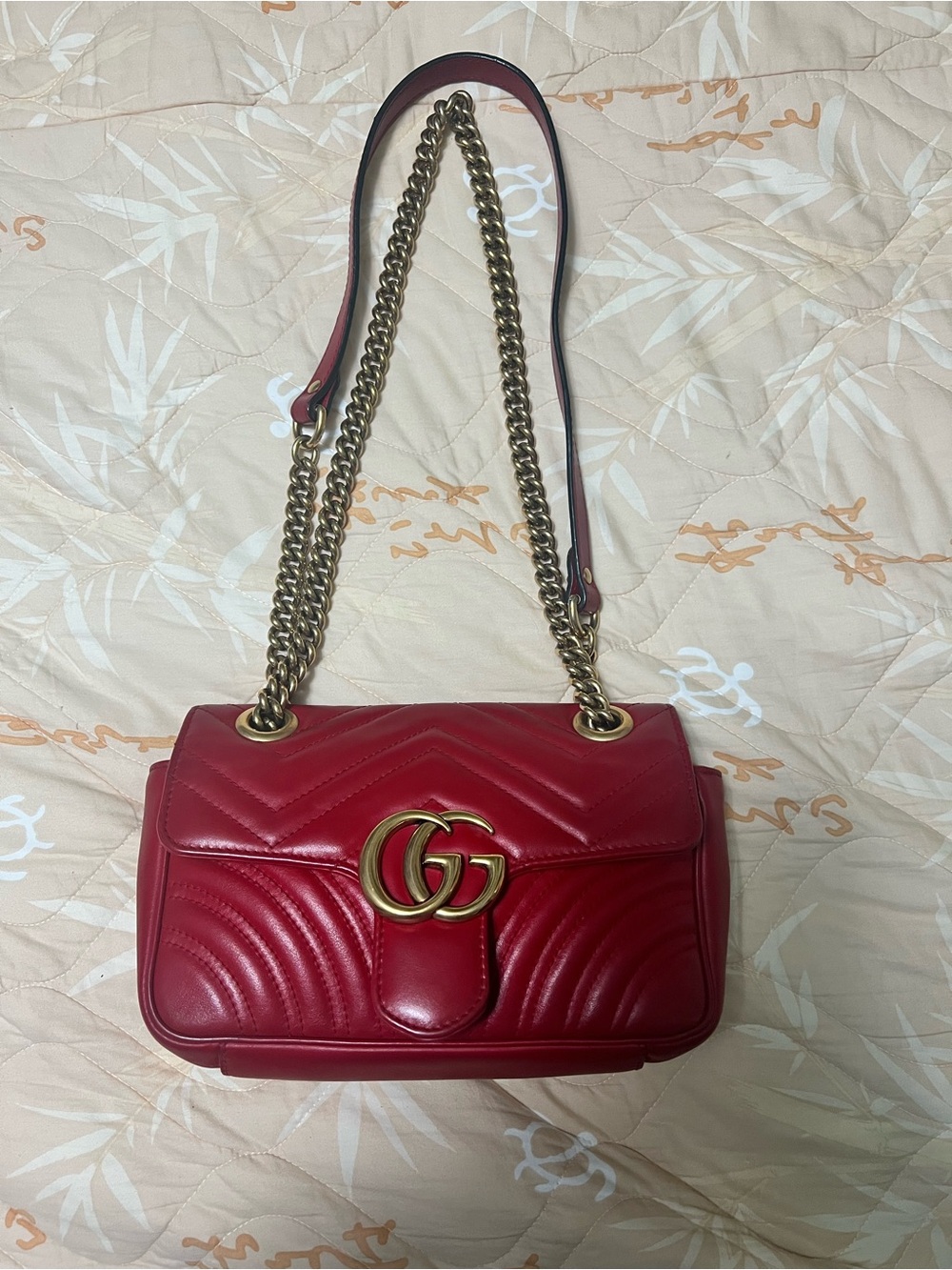 Gucci GG Marmont Mini Red Shoulder Bag